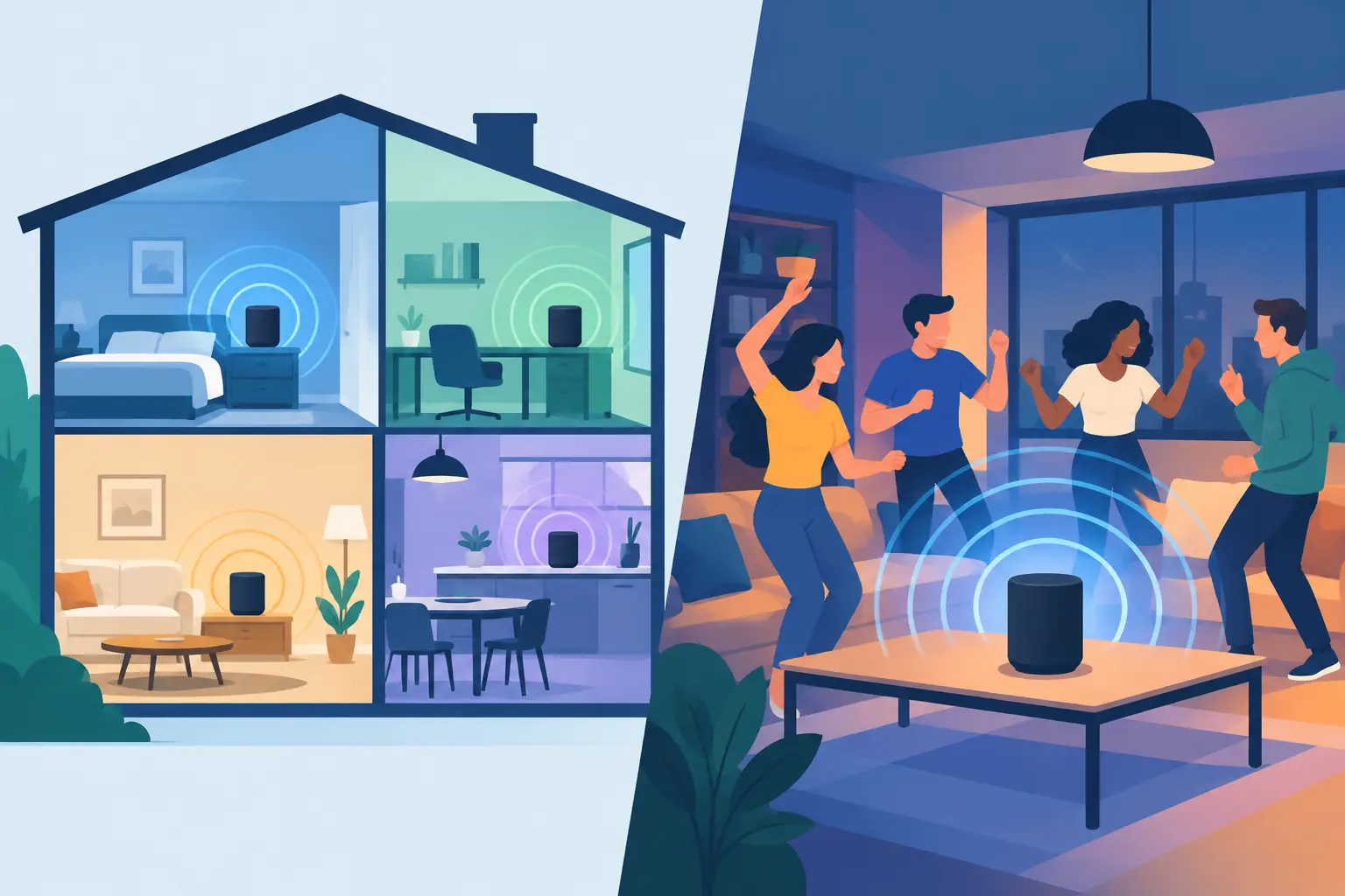 Multiroom Audio Versus Party Mode: Key Differences