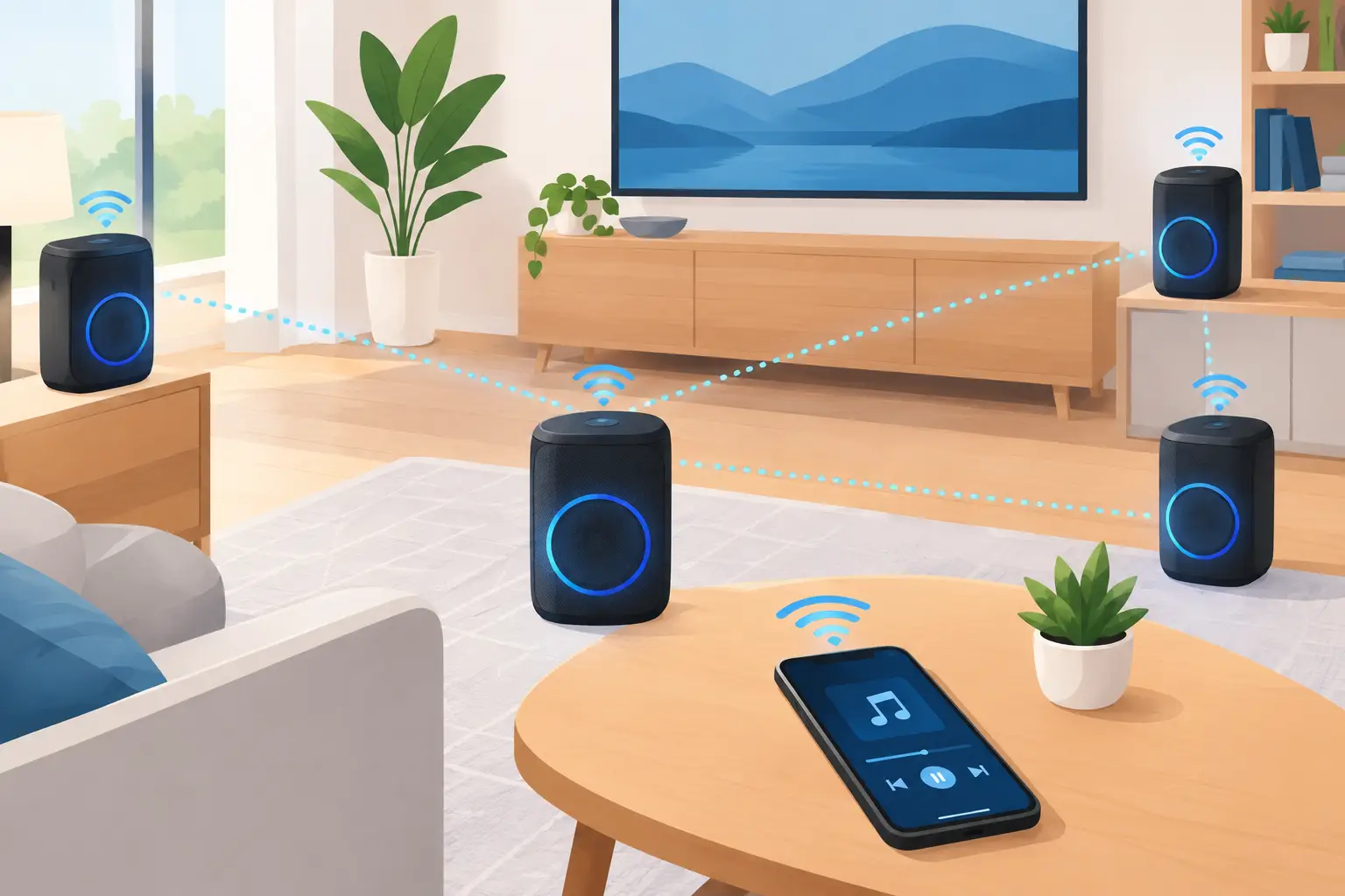Small Party Speaker Network Example at Home